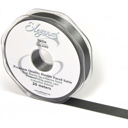 Graphite Eleganza Double Faced Satin Ribbon 15mm X 20m