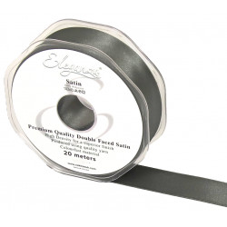 Graphite Eleganza Double Faced Satin Ribbon 25mm X 20m