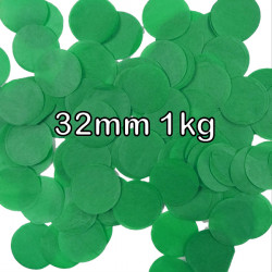 Green 32mm Round Paper Confetti 1kg