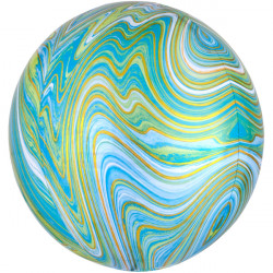 Green Blue Marblez Orbz G20 Pkt (15" X 16")
