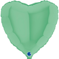 Green Matte Heart 36" Grabo Pkt
