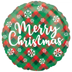 Green & Red Plaid Merry Christmas Standard S40 Pkt