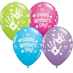 Handprints Mother's Day 11" Robin's Egg Blue, Wild Berry, Spring Lilac & Lime Green (25ct) Ygx