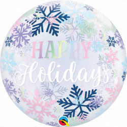 Happy Holidays Snowflakes 22" Single Bubble Yrv