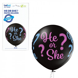 He Or She? 24" Pastel Black 1ct