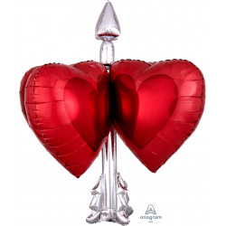 Heart Arrow Love You Multi Balloon Shape P45 Pkt (26" X 27")