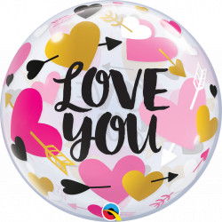 Hearts & Arrows Love You 22" Single Bubble Yrv