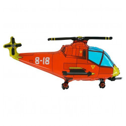Helicopter Red 14" Mini Shape Flat