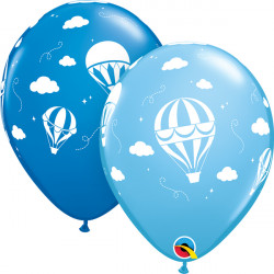 Hot Air Balloons 11" Pale Blue & Dark Blue (25ct) Yhg
