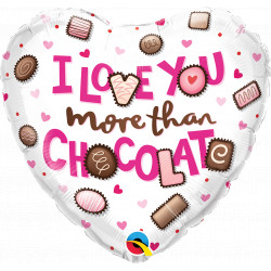 I Love You More Than Chocolate 18" Pkt If