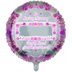 In Loving Memory Blank Pink Remembrance 18" Round Pkt