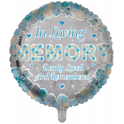 In Loving Memory Blue Remembrance 18" Round Pkt