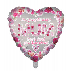 In Loving Memory Mum Remembrance 18" Heart Pkt