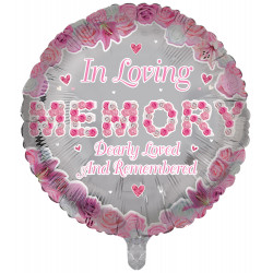 In Loving Memory Pink Remembrance 18" Round Pkt