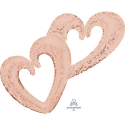 Interlocking Hearts Rose Gold Multi Balloon P70 Pkt (53" X 36")
