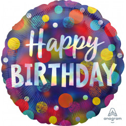 Iridescent Party Dots Birthday Standard S40 Pkt