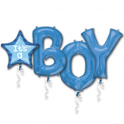 It's A Boy Balloon Letter Bunch P75 Pkt