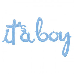 It's A Boy Pastel Blue Script Phrase Shape G50 Pkt ('it's A' 27" X 20" / 'boy' 29" X 32")
