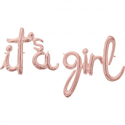 It's A Girl Rose Gold Script Phrase Shape G50 Pkt ('it's A' 27" X 20" / 'girl' 29" X 30")