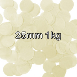 Ivory 25mm Round Paper Confetti 1kg