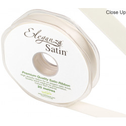 Ivory Eleganza Double Faced Satin Ribbon 15mm X 20m
