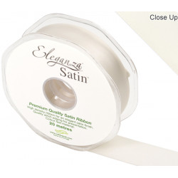Ivory Eleganza Double Faced Satin Ribbon 25mm X 20m