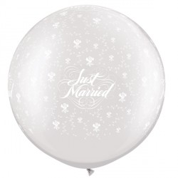 Just Married Flowers-a-round 30" Pearl White (2ct) Ch