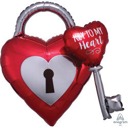 Key To My Heart Multi Balloon Shape P45 Pkt (30" X 32")