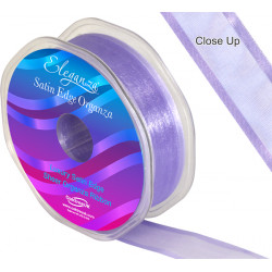 Lavender Satin Edge Organza Ribbon 25mm X 25m