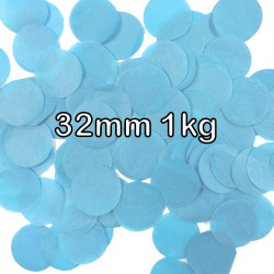 Light Blue 32mm Round Paper Confetti 1kg