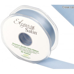 Light Blue Eleganza Double Faced Satin Ribbon 25mm X 20m