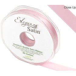Light Pink Eleganza Double Faced Satin Ribbon 15mm X 20m