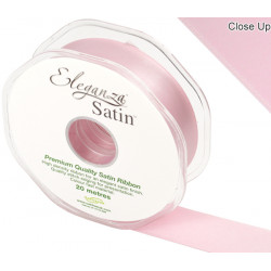 Light Pink Eleganza Double Faced Satin Ribbon 25mm X 20m