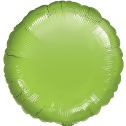 Lime Green Metallic Round Standard S15 Flat A
