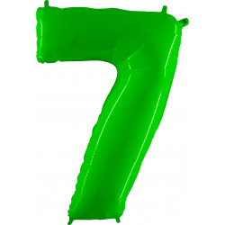 Lime Green Shiny Number 7 Shape 40" Pkt