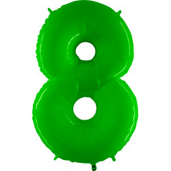 Lime Green Shiny Number 8 Shape 40" Pkt