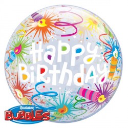 Lit Candles Birthday 22" Single Bubble Yrv