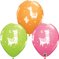 Llamas 11" Lime, Orange & Rose (25ct) Ygx