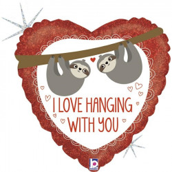 Love Hanging Sloth Grabo 18" Holographic Pkt