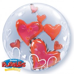 Lovely Floating Hearts 24" Double Bubble Yuy