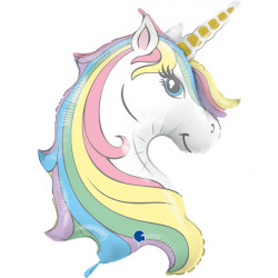 Macaron Unicorn  Head 39" Shape D Pkt