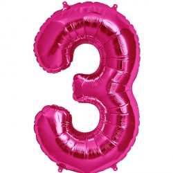 Magenta Number 3 Shape 16" Pkt