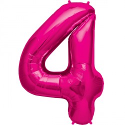 Magenta Number 4 Shape 16" Pkt