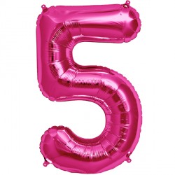 Magenta Number 5 Shape 16" Pkt