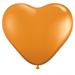 Mandarin Orange Heart 6" Jewel (100ct) Pz