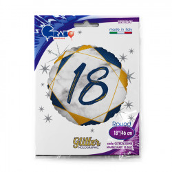 Marble Mate Blue 18 18" Holographic Pkt