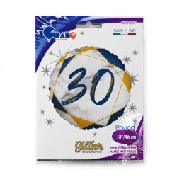 Marble Mate Blue 30 18" Holographic Pkt