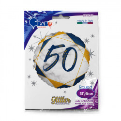 Marble Mate Blue 50 18" Holographic Pkt