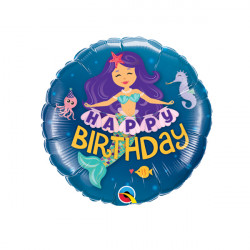 Mermaid Birthday 9" Flat Hi