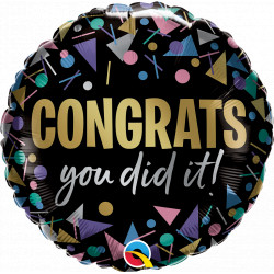 Metallic Congrats You Did It! 18" Pkt If